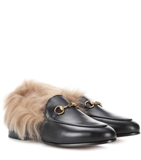 black gucci loafers|gucci fur loafers women's.